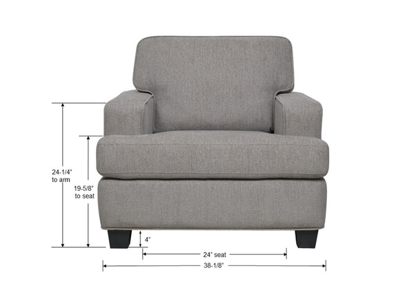 English Elm Wallace & Bay - Gray Accent Chair - Stylish Contemporary Fabric Seating For Living Rooms, Bedrooms & Reading Nooks B361P384445-GIGA