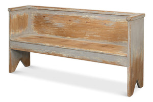 Sarreid Beach House Bench Grey - Hand Rubbed Finish In Reclaimed Solid Pine For Relaxing Coastal Style Grey  52696