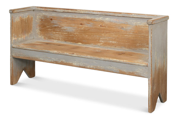 Sarreid Beach House Bench Grey - Hand Rubbed Finish In Reclaimed Solid Pine For Relaxing Coastal Style Grey  52696