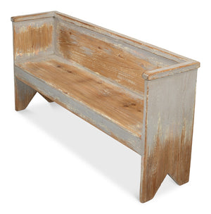 Sarreid Beach House Bench Grey - Hand Rubbed Finish In Reclaimed Solid Pine For Relaxing Coastal Style Grey  52696