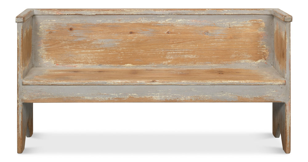 Sarreid Beach House Bench Grey - Hand Rubbed Finish In Reclaimed Solid Pine For Relaxing Coastal Style Grey  52696
