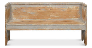 Sarreid Beach House Bench Grey - Hand Rubbed Finish In Reclaimed Solid Pine For Relaxing Coastal Style Grey  52696