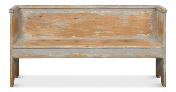 Sarreid Beach House Bench Grey - Hand Rubbed Finish In Reclaimed Solid Pine For Relaxing Coastal Style Grey  52696