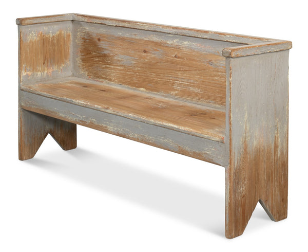 Sarreid Beach House Bench Grey - Hand Rubbed Finish In Reclaimed Solid Pine For Relaxing Coastal Style Grey  52696
