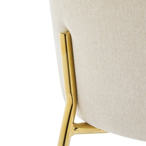 English Elm Christopher Knight Home® - Kira Upholstered Bar Stool Set of 2 — Stylish Low-Back Counter Seating with Cushioned Fabric and Metal Frame for Comfort and Stability Beige+Gold N775P263305B