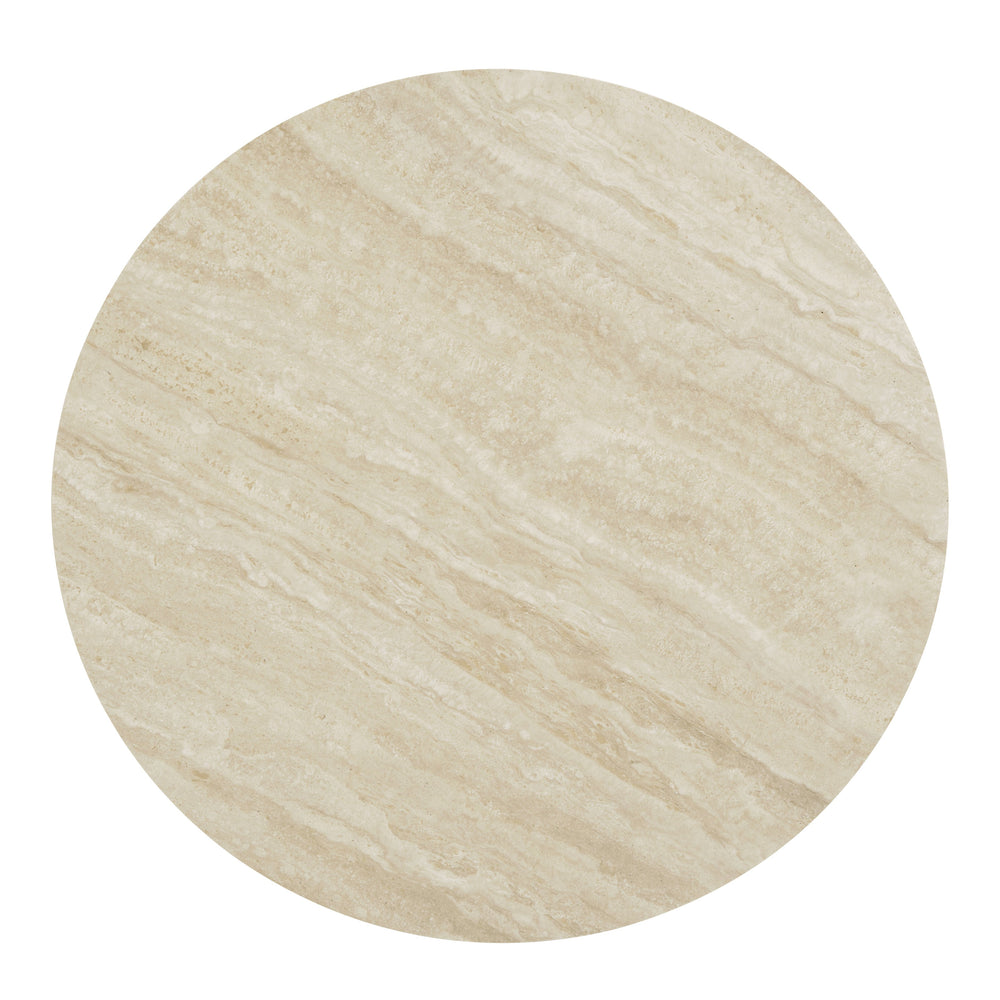 English Elm Ingram Round Ceramic Top Coffee Table with Metal Frame and Composite Wood Base for Modern Living Space Light Gray 17.8 L x 8.1 W x 6.3 H B2726S00098