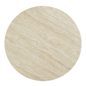 English Elm Ingram Round Ceramic Top Coffee Table with Metal Frame and Composite Wood Base for Modern Living Space Light Gray 17.8 L x 8.1 W x 6.3 H B2726S00098