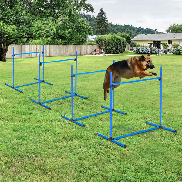 English Elm PawHut Rolling 48" T-Stand Bird Playstand with Large Perch, Stainless Bowls, Tray & Wheels Blue W2225P173788