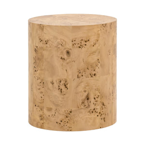 Essentials for Living Burl Poplar Veneer Accent Table Organic Grain Patterns for Bedroom or Living Room 5270.NAT-BRL