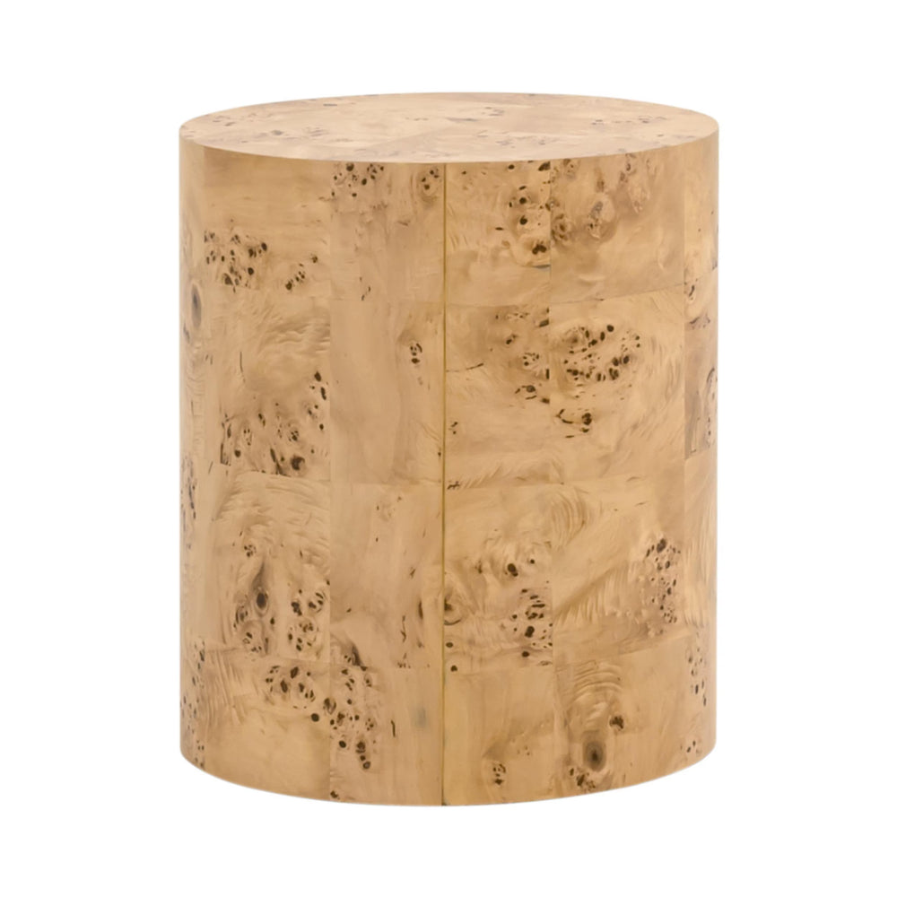 Essentials for Living Burl Poplar Veneer Accent Table Organic Grain Patterns for Bedroom or Living Room 5270.NAT-BRL