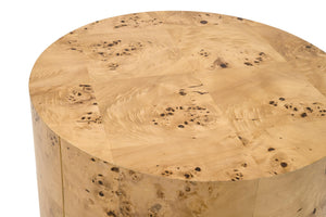 Essentials for Living Burl Poplar Veneer Accent Table Organic Grain Patterns for Bedroom or Living Room 5270.NAT-BRL