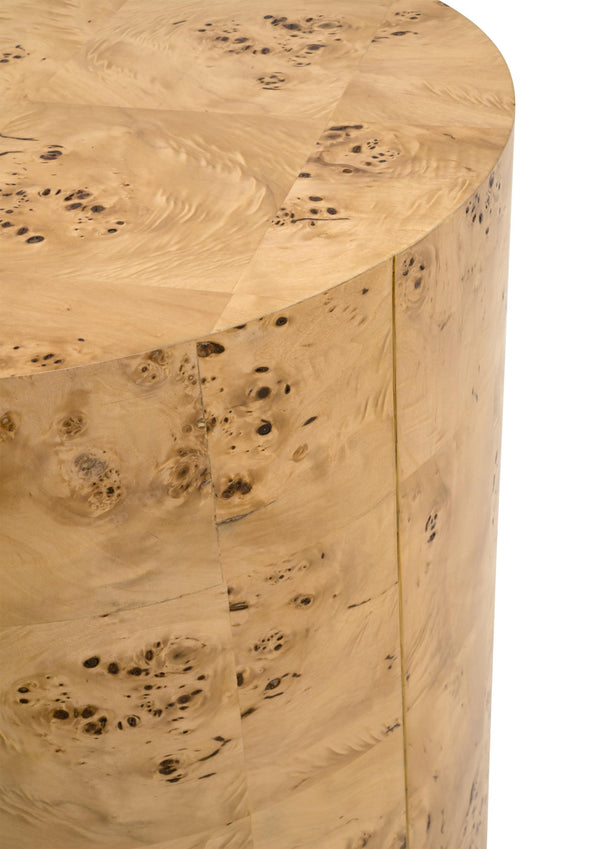 Essentials for Living Burl Poplar Veneer Accent Table Organic Grain Patterns for Bedroom or Living Room 5270.NAT-BRL