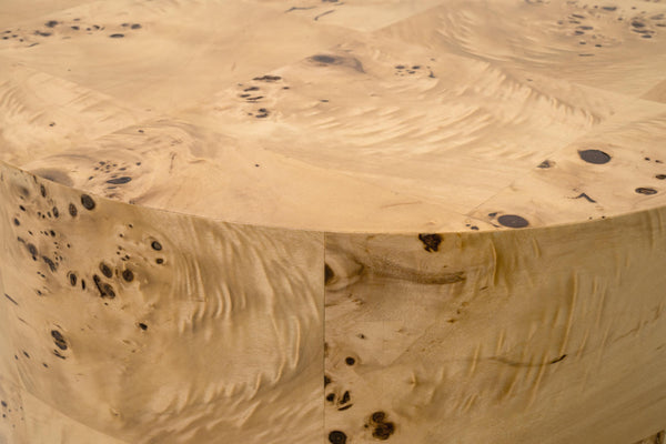 Essentials for Living Burl Poplar Veneer Accent Table Organic Grain Patterns for Bedroom or Living Room 5270.NAT-BRL