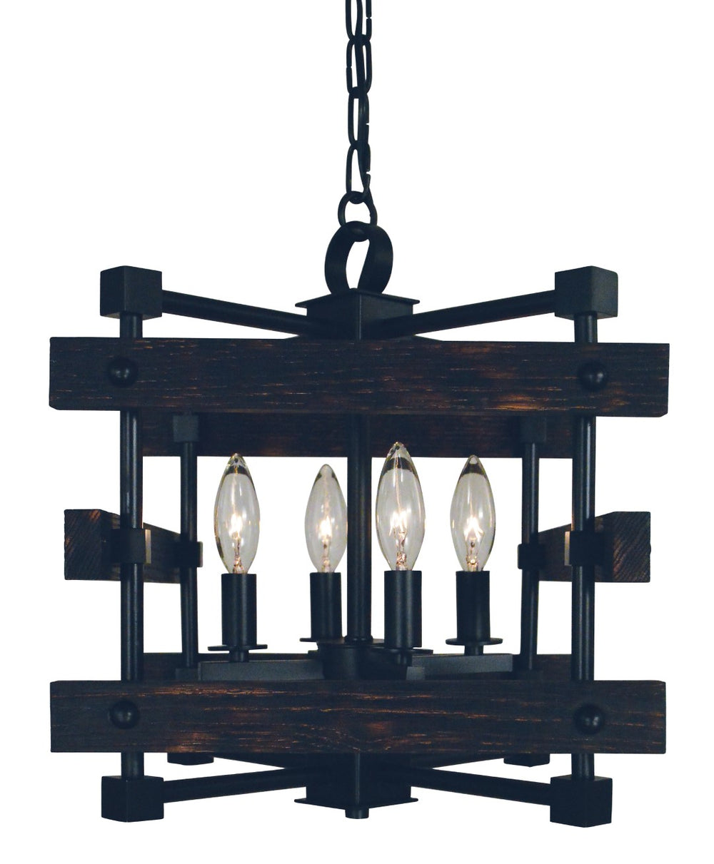 Framburg 4-light Handcrafted Matte Black Rustic Chic Chandelier - Elegant Dual Mount Design For Any Space Matte Black Metal 5270 Mblack