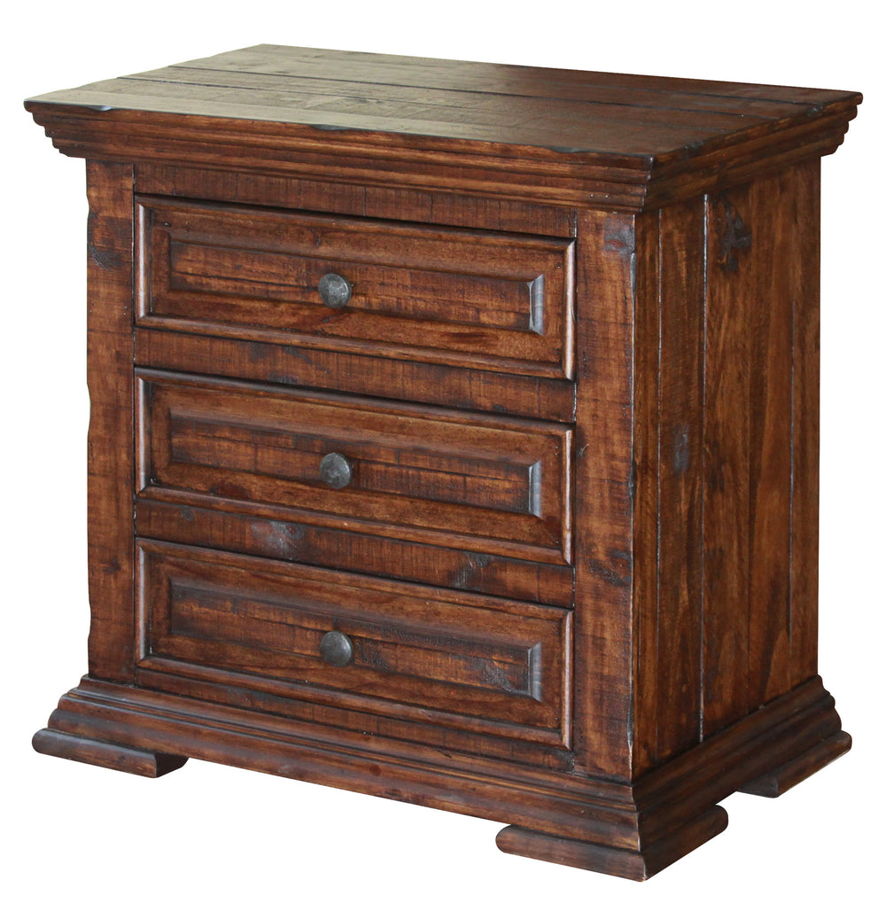 Homeroots 32" Brown Three Drawer Nightstand   527049