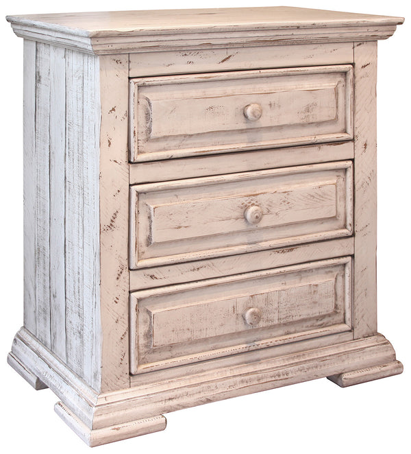 Homeroots 32" White Three Drawer Nightstand   527050