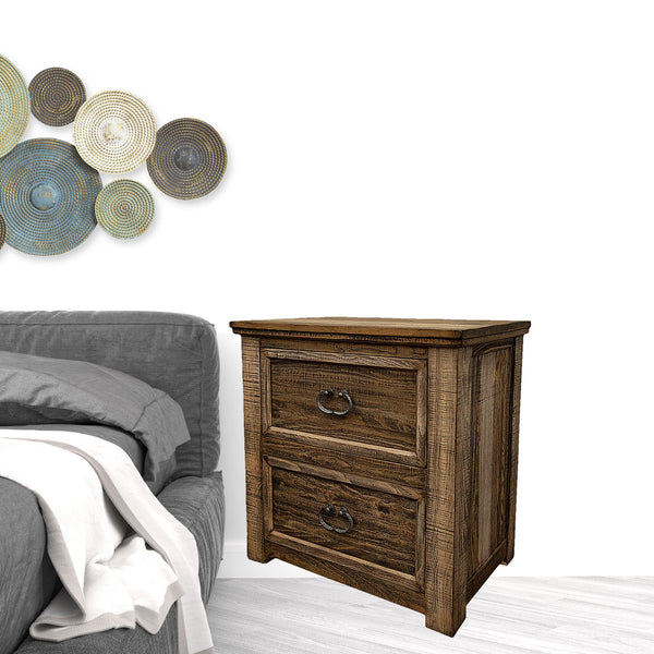 Homeroots 28" Wood Brown Two Drawer Nightstand   527051