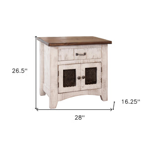 Homeroots 27" White One Drawer Nightstand   527052