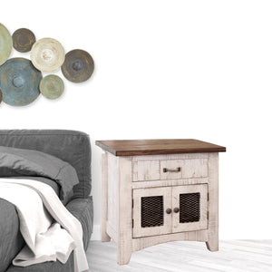 Homeroots 27" White One Drawer Nightstand   527052