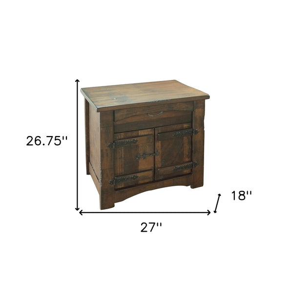 Homeroots 27" Brown One Drawer Nightstand   527054