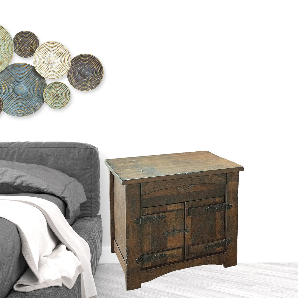 Homeroots 27" Brown One Drawer Nightstand   527054