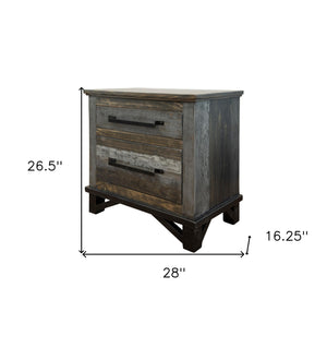 Homeroots 27" Brown Two Drawer Nightstand   527055