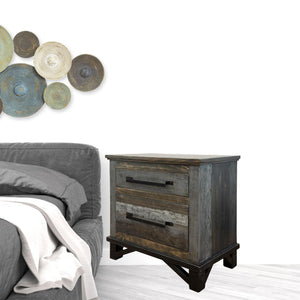 Homeroots 27" Brown Two Drawer Nightstand   527055