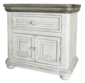 Homeroots 27" Ivory One Drawer Nightstand   527056