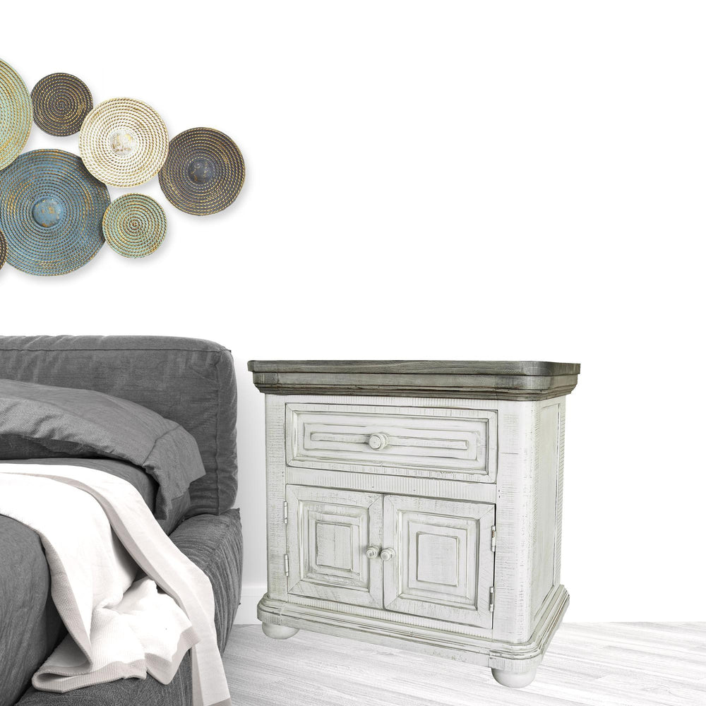 Homeroots 27" Ivory One Drawer Nightstand   527056