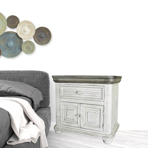 Homeroots 27" Ivory One Drawer Nightstand   527056