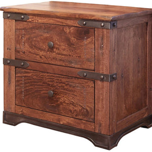 HomeRoots 29" Rustic Wood Two-Drawer Nightstand - Solid Mango Craftsmanship, Stylish Storage & Versatile Design 527057