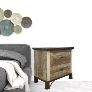 Homeroots 27" Brown Two Drawer Nightstand   527058