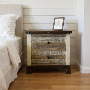 HomeRoots 27" Brown Two Drawer Nightstand - Antique-Inspired Design with Ample Storage & Versatile Style Options 527058