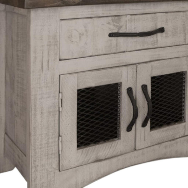 HomeRoots 27" Rustic Gray Solid Wood Nightstand with Felt-Lined Drawer & Ample Storage for Home Decor 527059