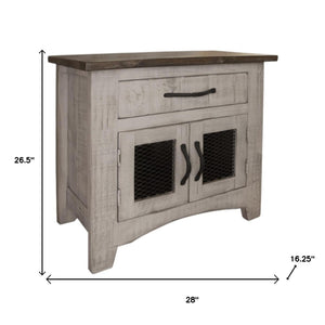 HomeRoots 27" Rustic Gray Solid Wood Nightstand with Felt-Lined Drawer & Ample Storage for Home Decor 527059
