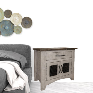 Homeroots 27" Gray One Drawer Nightstand   527059