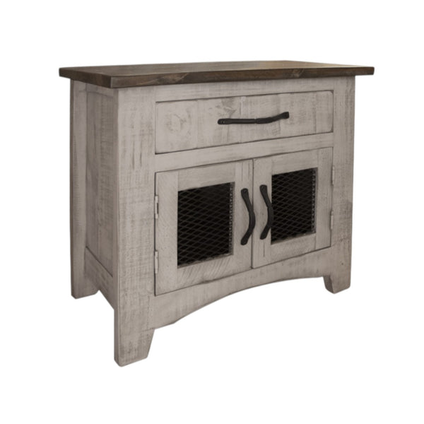 HomeRoots 27" Rustic Gray Solid Wood Nightstand with Felt-Lined Drawer & Ample Storage for Home Decor 527059