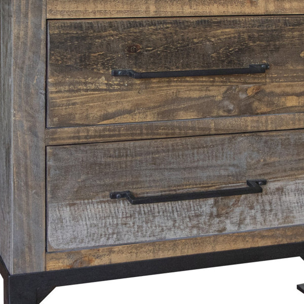 Homeroots 27" Gray Two Drawer Nightstand   527060