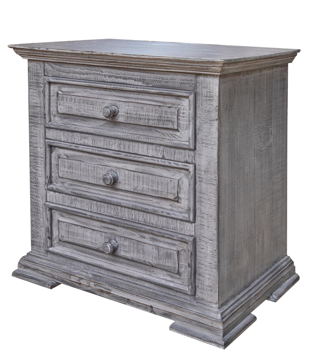 Homeroots 32" Gray Three Drawer Nightstand   527061