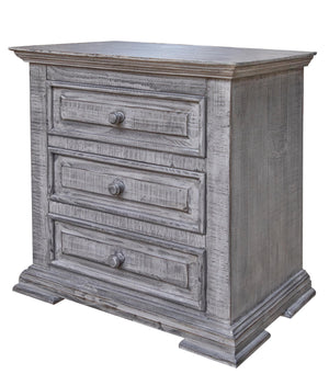 Homeroots 32" Gray Three Drawer Nightstand   527061