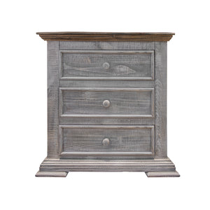 Homeroots 32" Gray Three Drawer Nightstand   527065
