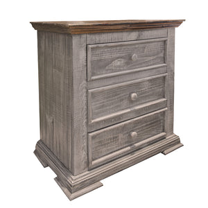 Homeroots 32" Gray Three Drawer Nightstand   527065