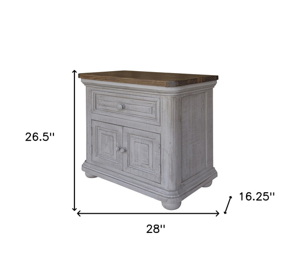 Homeroots 27" Gray One Drawer Nightstand   527066