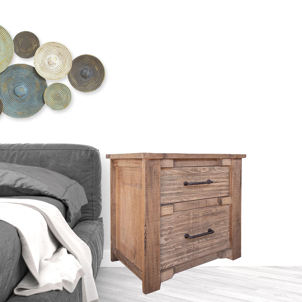 Homeroots 27" Brown Two Drawer Nightstand   527067