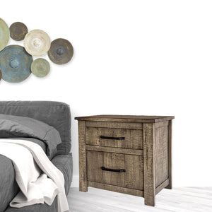 Homeroots 25" Brown Two Drawer Nightstand   527072