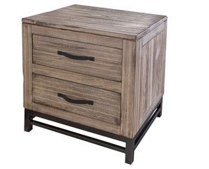 Homeroots 25" Brown Two Drawer Nightstand   527073