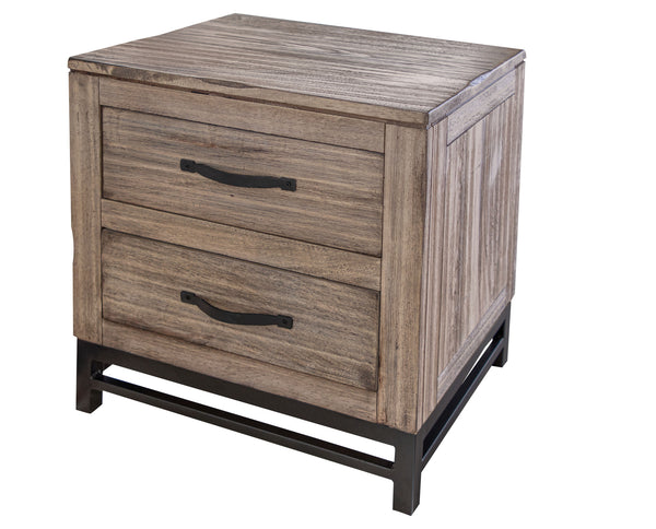 Homeroots 25" Brown Two Drawer Nightstand   527073