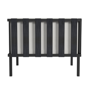 Homeroots 33" Black Metal Outdoor Arm Chair With Detachable Off White Cushion For Stylish Relaxation  Iron 527084