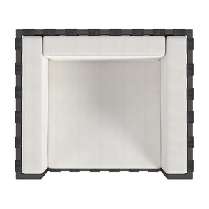 Homeroots 33" Black Metal Outdoor Arm Chair With Detachable Off White Cushion For Stylish Relaxation  Iron 527084