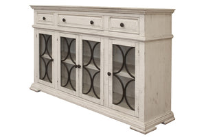 HomeRoots 74" Ivory Distressed Credenza - Elegant Storage Solution for Entryways, Living Rooms & More! 527085